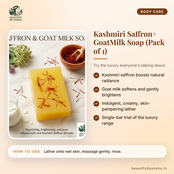 Kashmiri Saffron+ GoatMilk Soap (Pack of 1)