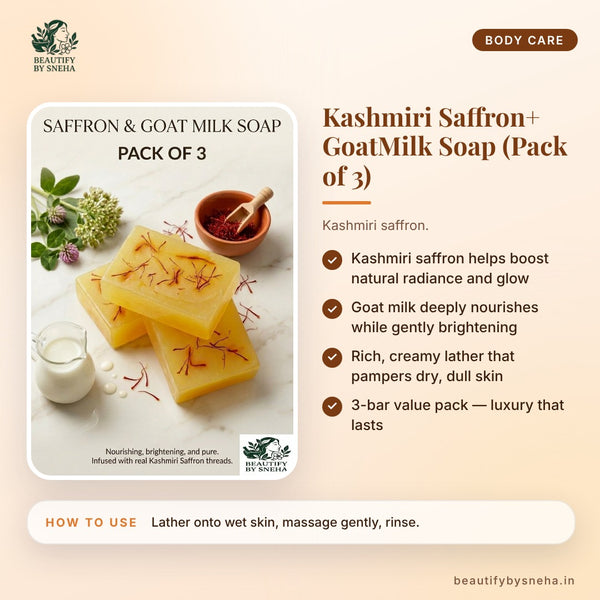 Kashmiri Saffron+ GoatMilk Soap (Pack of 3)