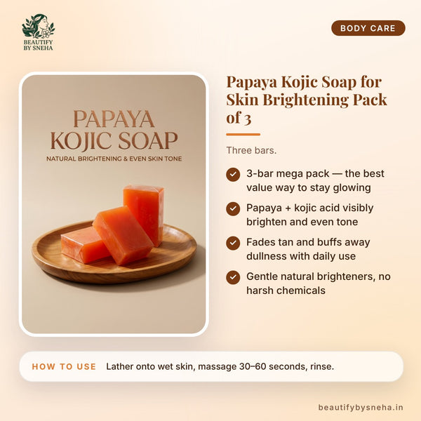 Papaya Kojic Soap for Skin Brightening Pack of 3
