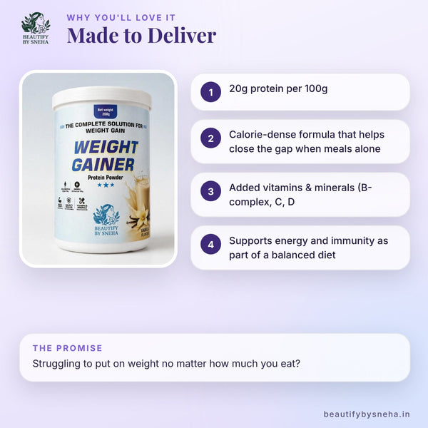 Weight Gainer Protein Powder – Mass & Weight Gain Formula (200g) (VANILLA)