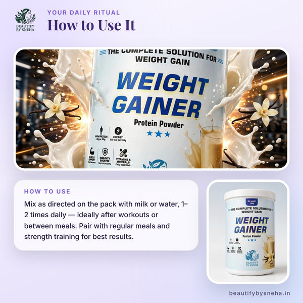 Weight Gainer Protein Powder – Mass & Weight Gain Formula (200g) (VANILLA)