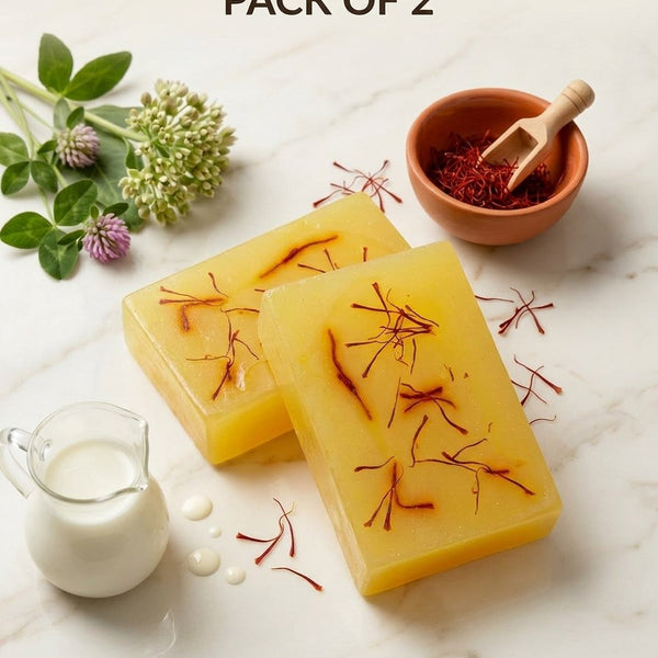 Kashmiri Saffron + GoatMilk Soap(Pack of 2)