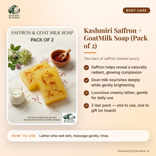 Kashmiri Saffron + GoatMilk Soap (Pack of 2)