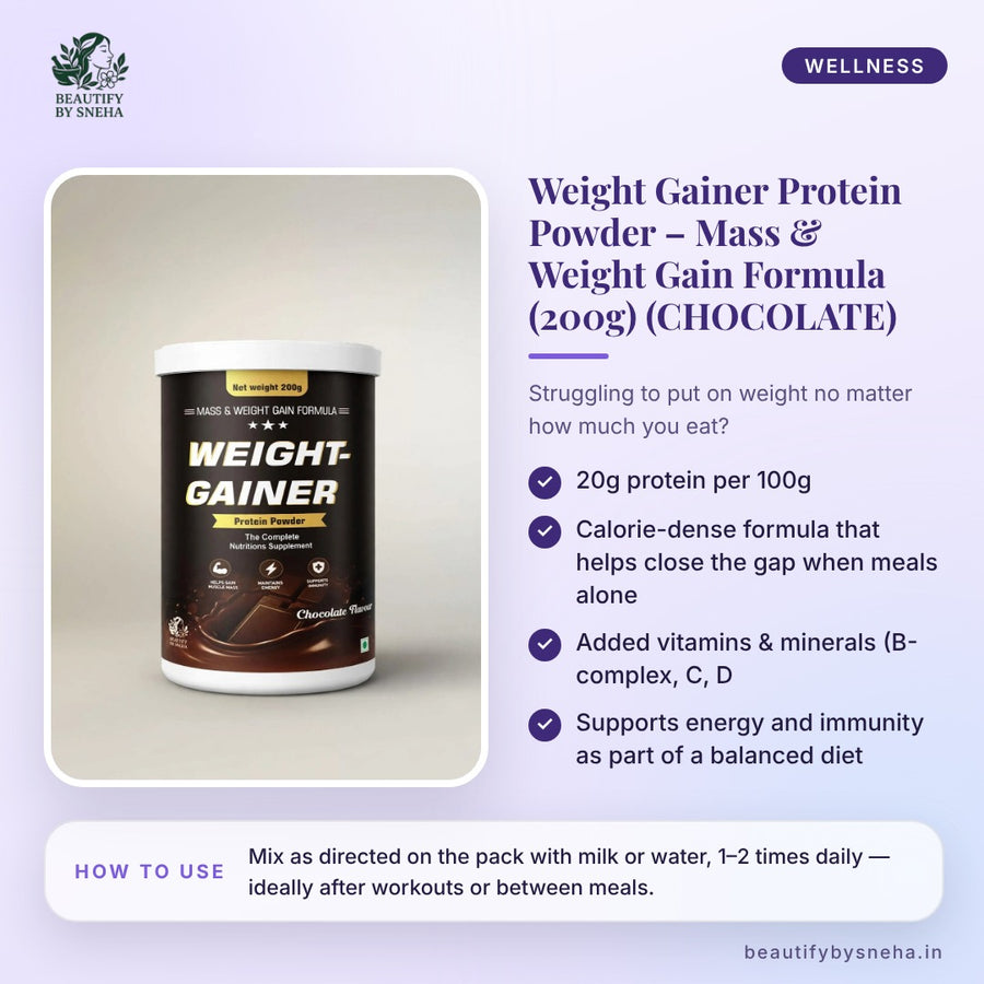 Weight Gainer Protein Powder – Mass & Weight Gain Formula (200g) (CHOCOLATE)