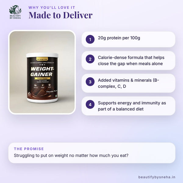 Weight Gainer Protein Powder – Mass & Weight Gain Formula (200g) (CHOCOLATE)