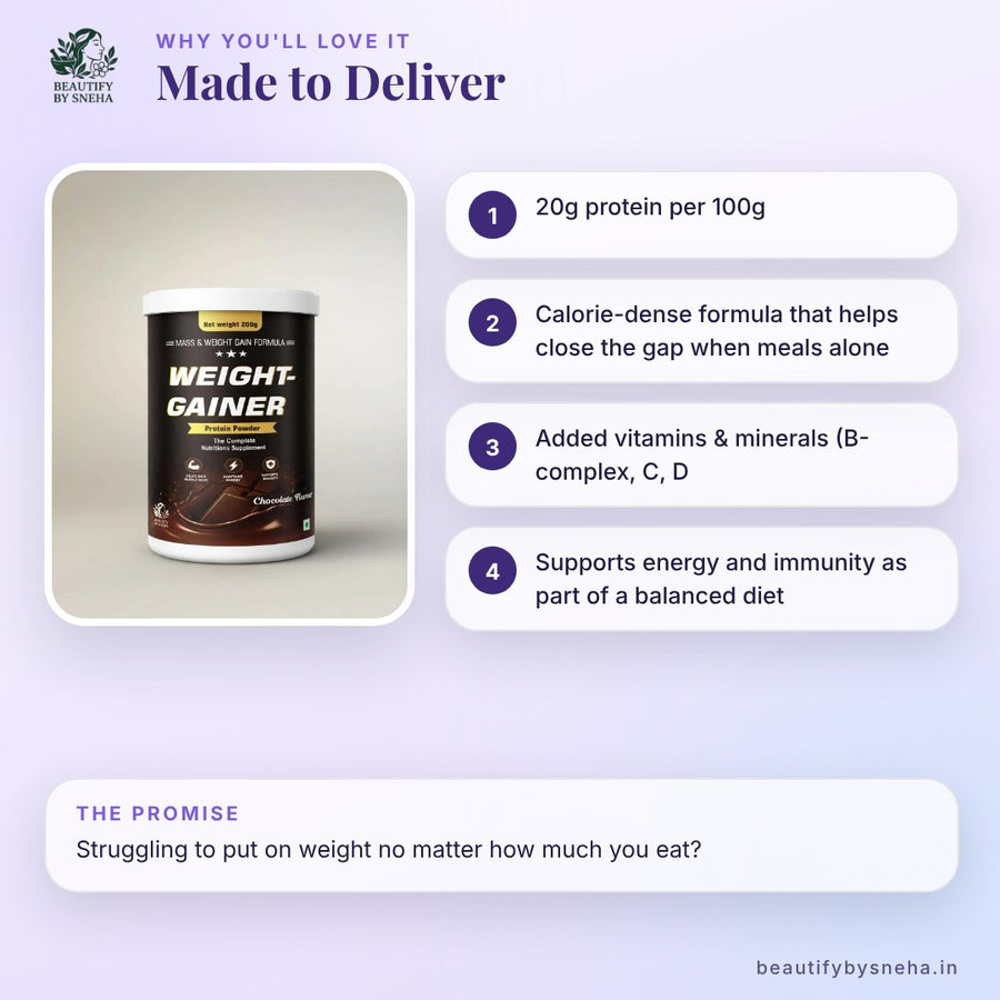 Weight Gainer Protein Powder – Mass & Weight Gain Formula (200g) (CHOCOLATE)